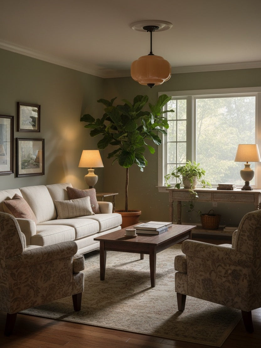 Klasyczna lampa wisząca w kształcie dyni szklana półpłaska