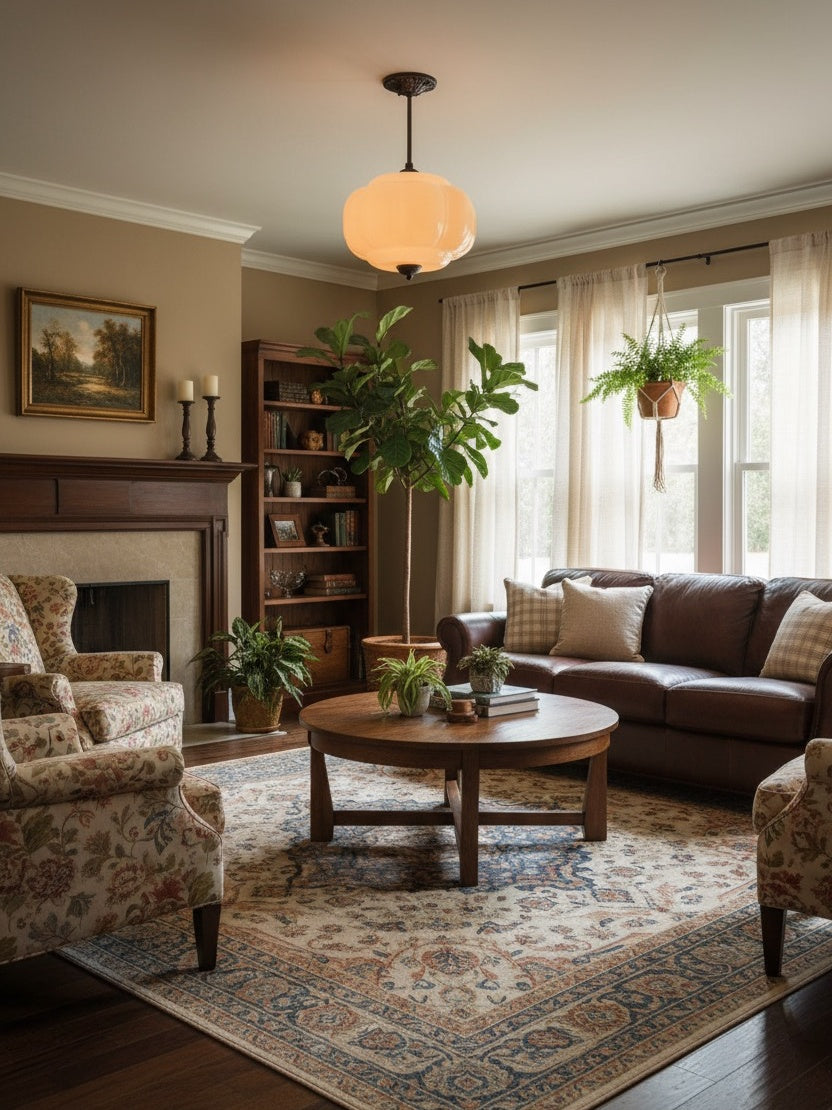 Klasyczna lampa wisząca w kształcie dyni szklana półpłaska