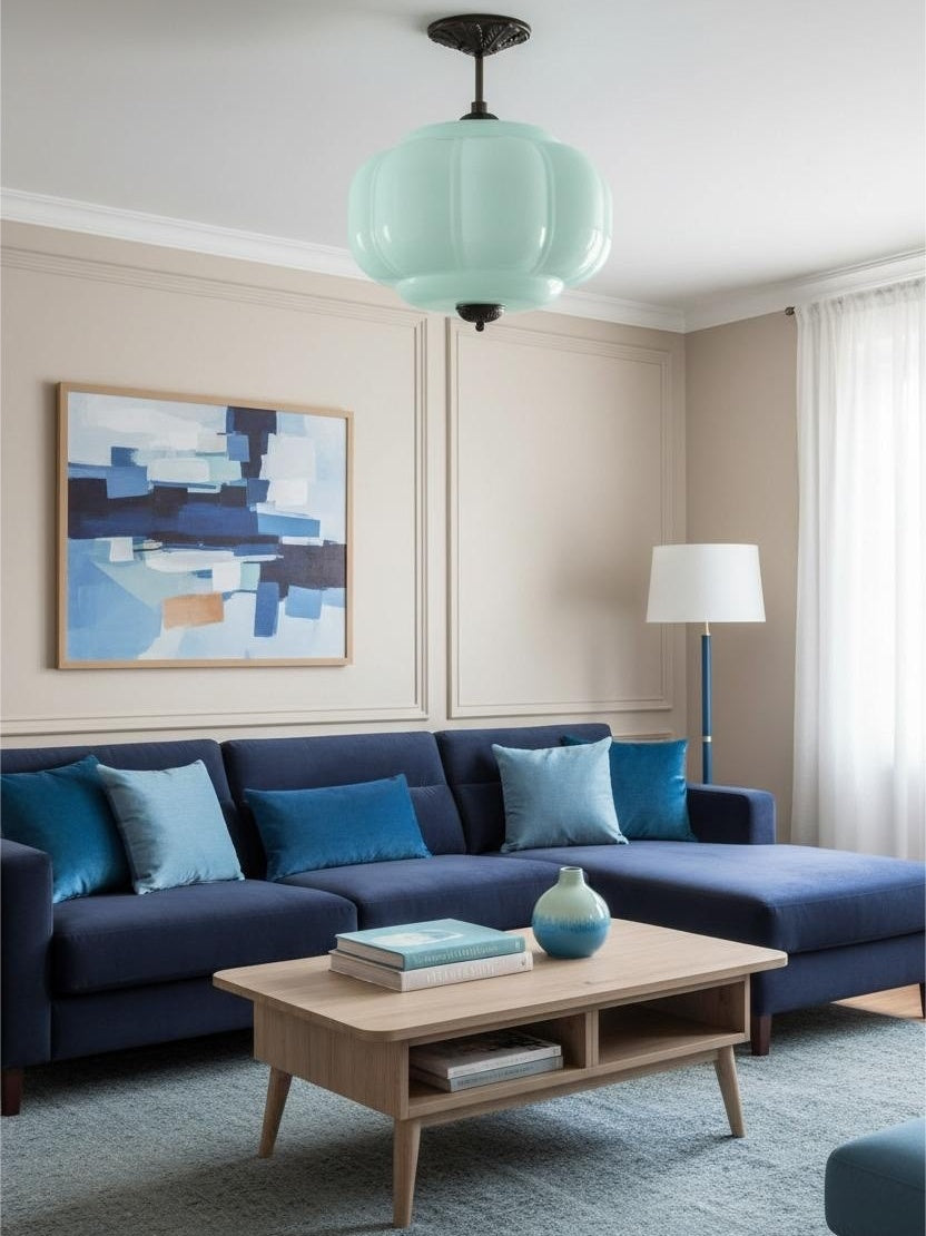 Klasyczna lampa wisząca w kształcie dyni szklana półpłaska