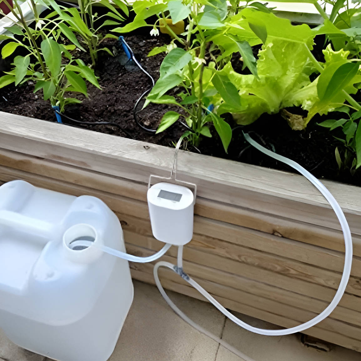 Plantenbewateringsset met automatische pomp en slangetjes