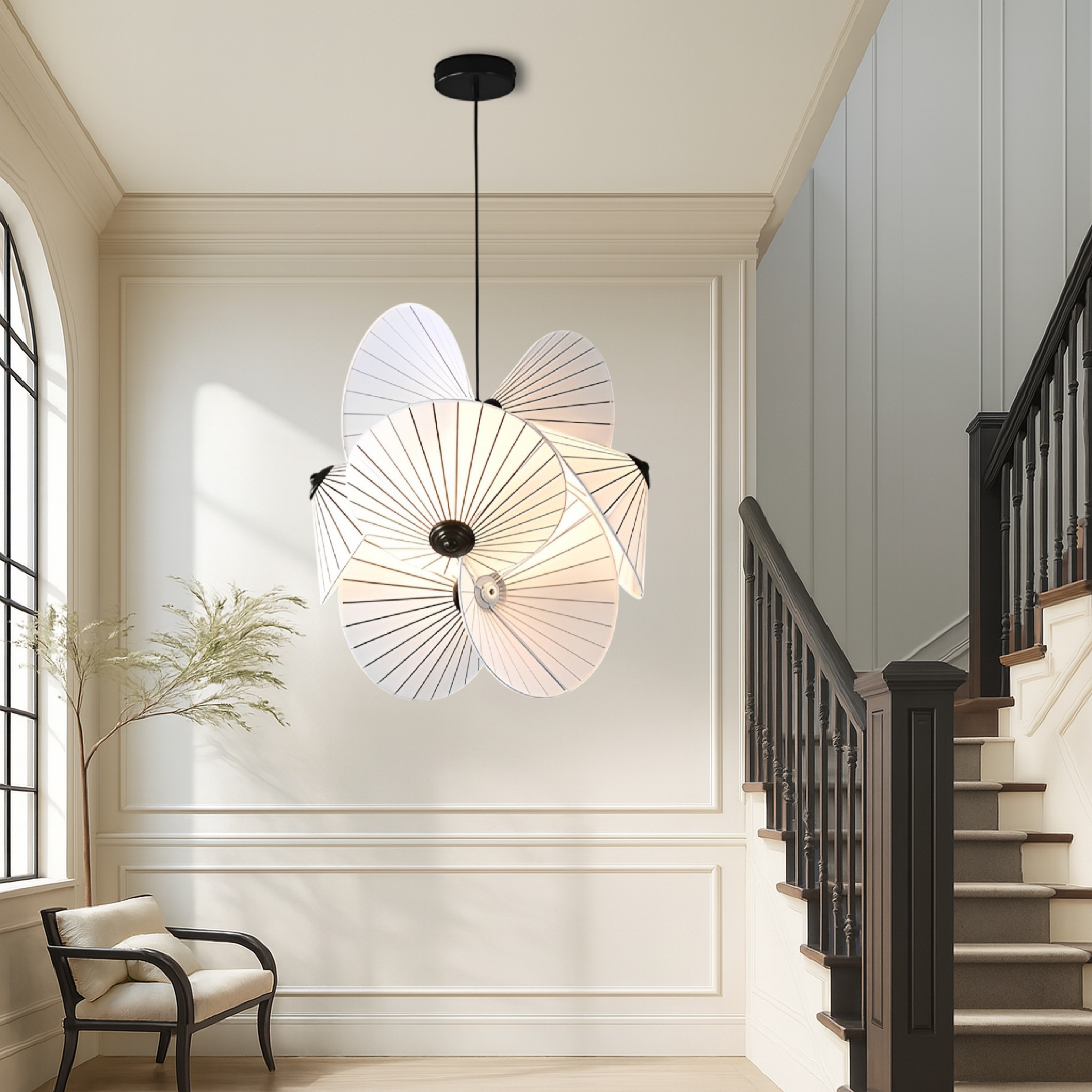 Estetyczna lampa wisząca z bambusa