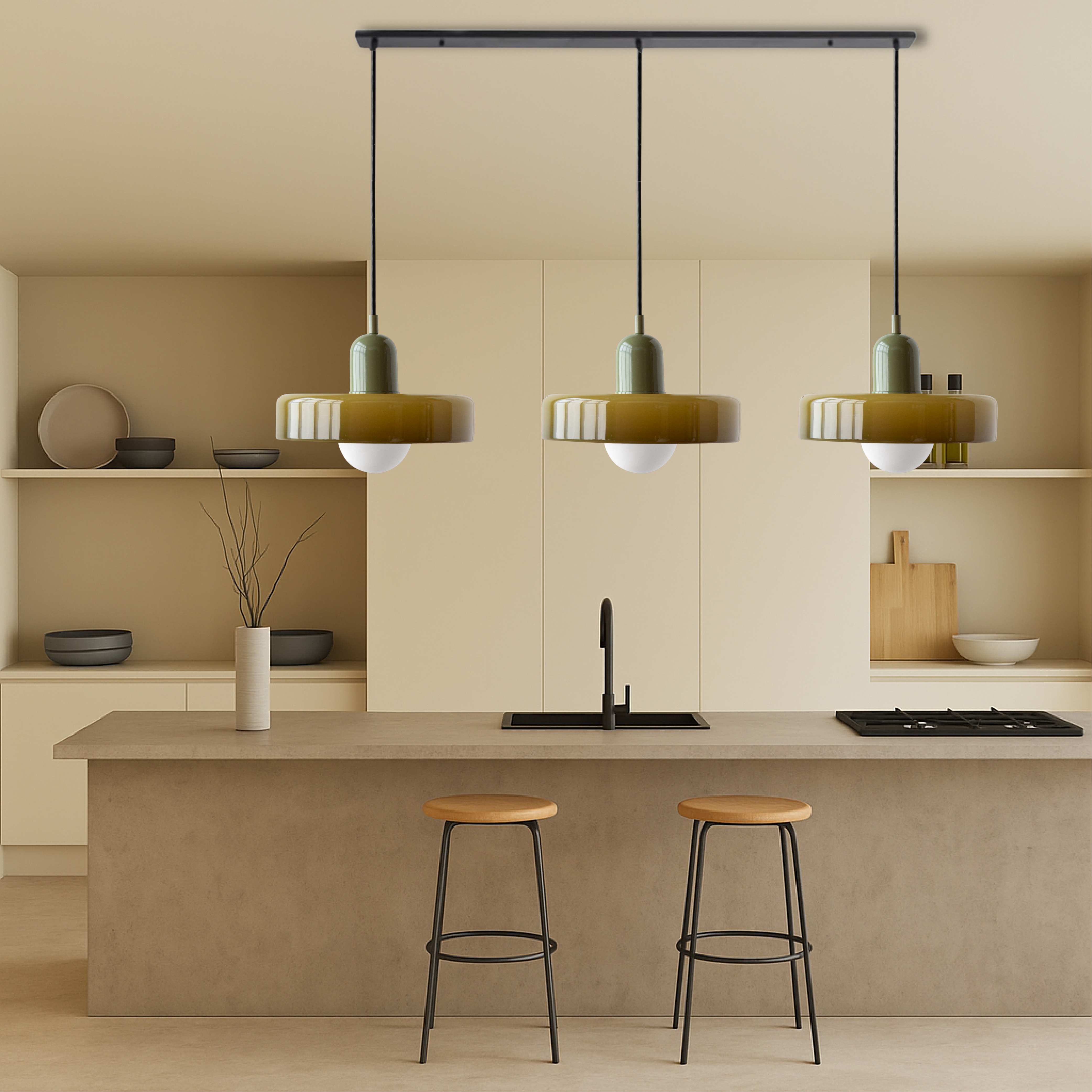 Potrójna Lampa Wisząca Bauhaus