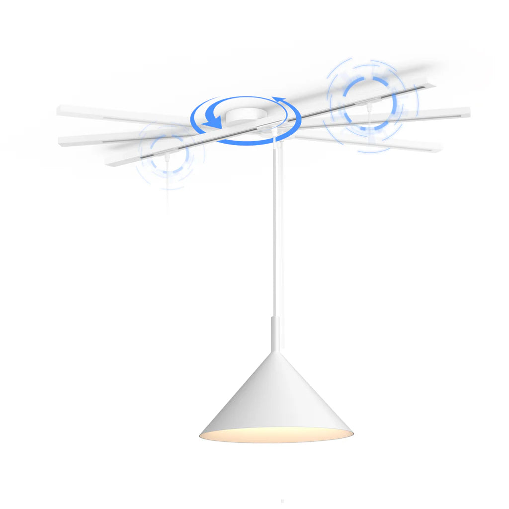 Verstelbare plafondrailhouder voor hanglamp