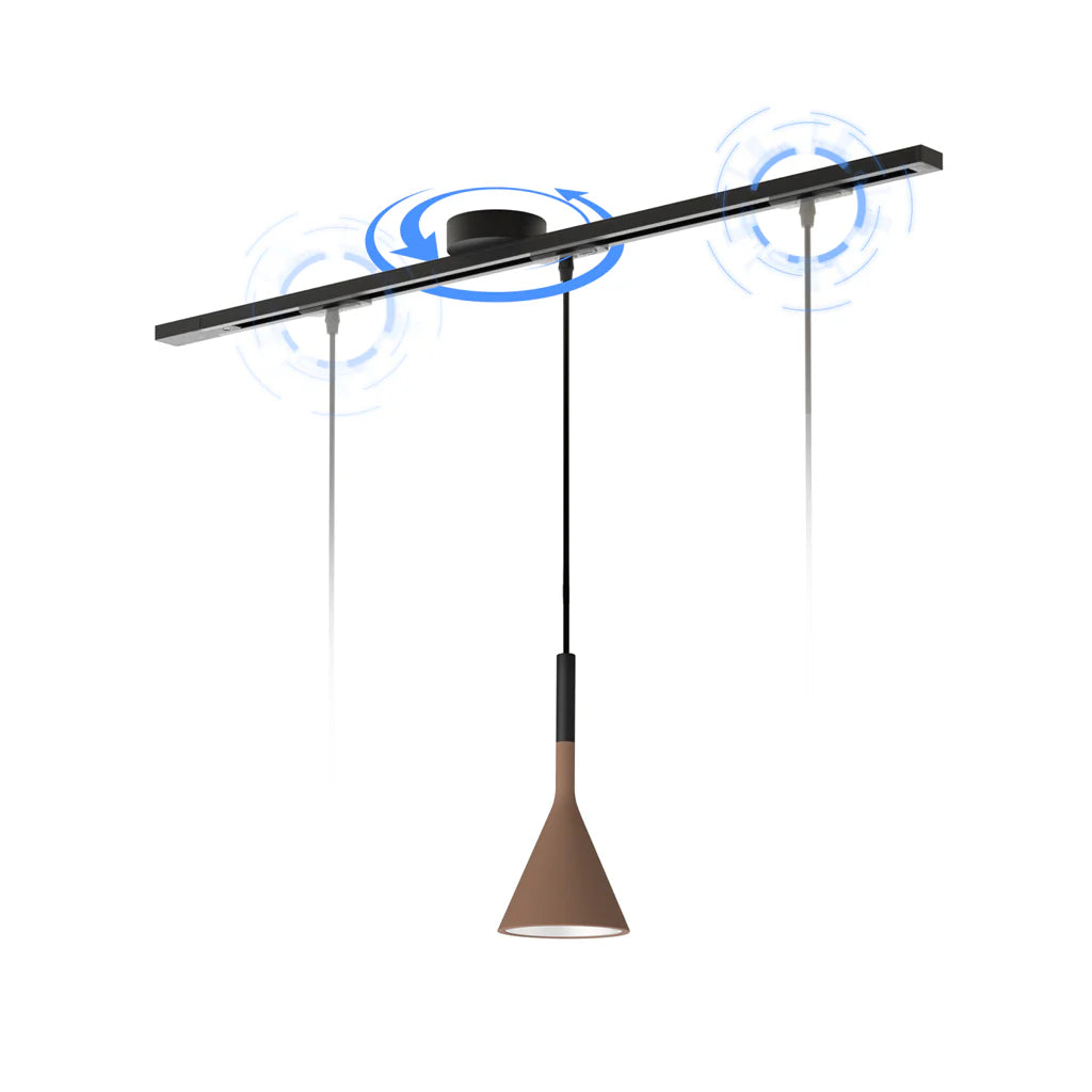 Verstelbare plafondrailhouder voor hanglamp