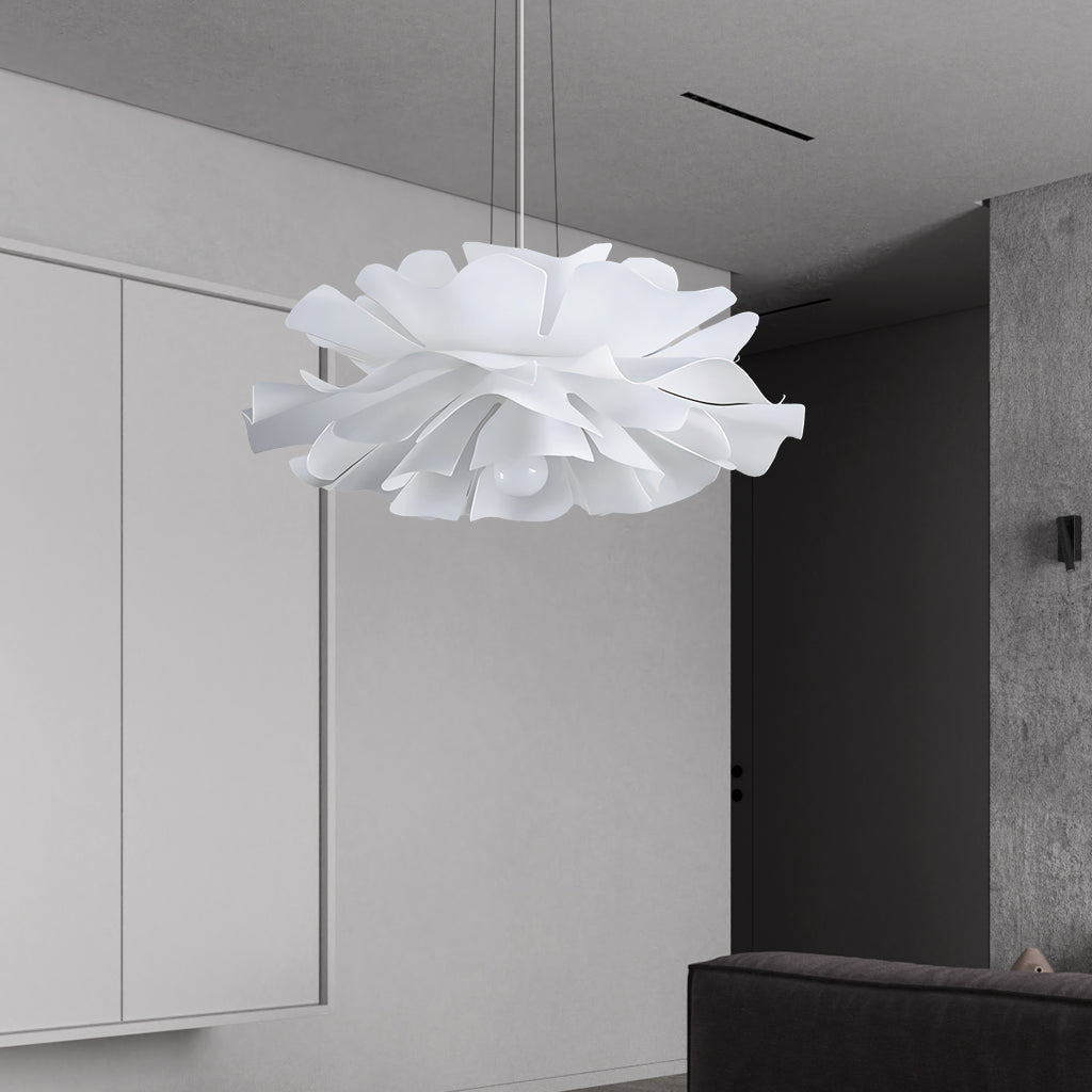 Japandi lotus flower pendant lamp with layered petals