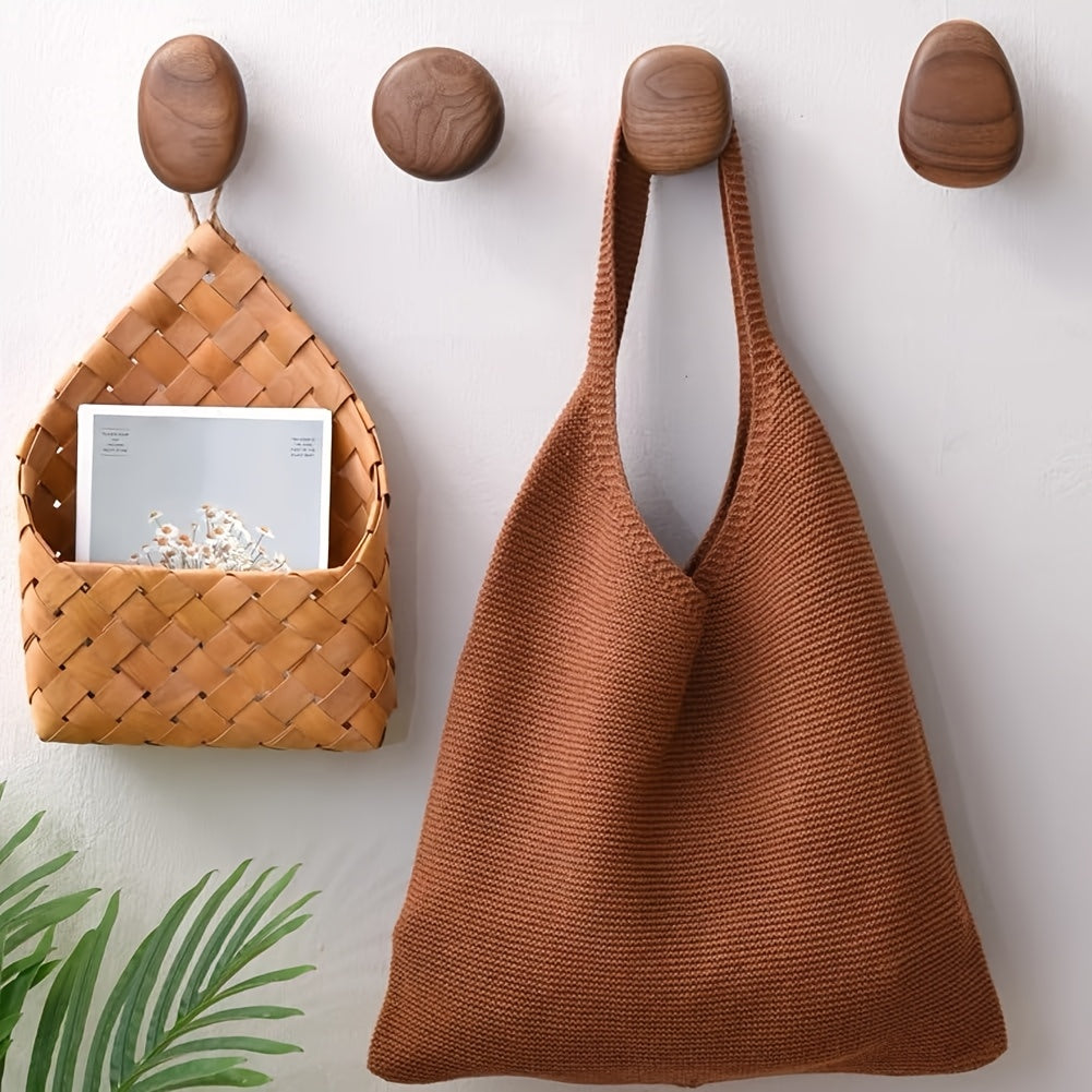 Houten wandhaken ronde kledinghaken set