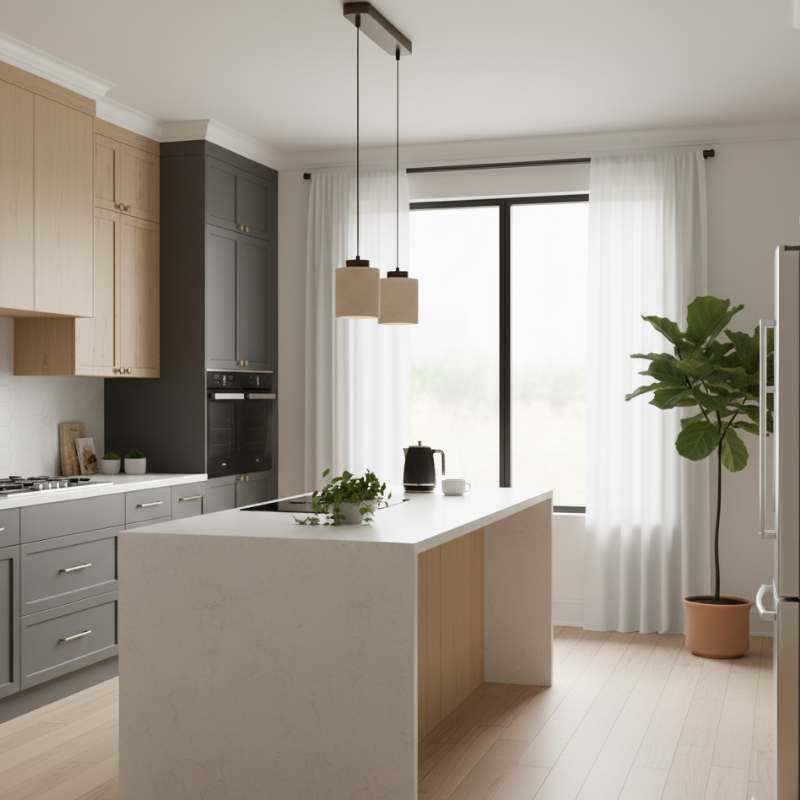 Minimalistyczna Lampa Wisząca z Travertynu Naturalnego 11