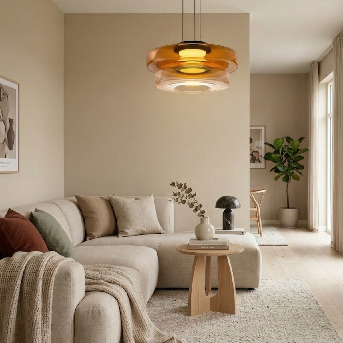 Regulowana Lampa Wisząca Minimalistyczna Szkło 15