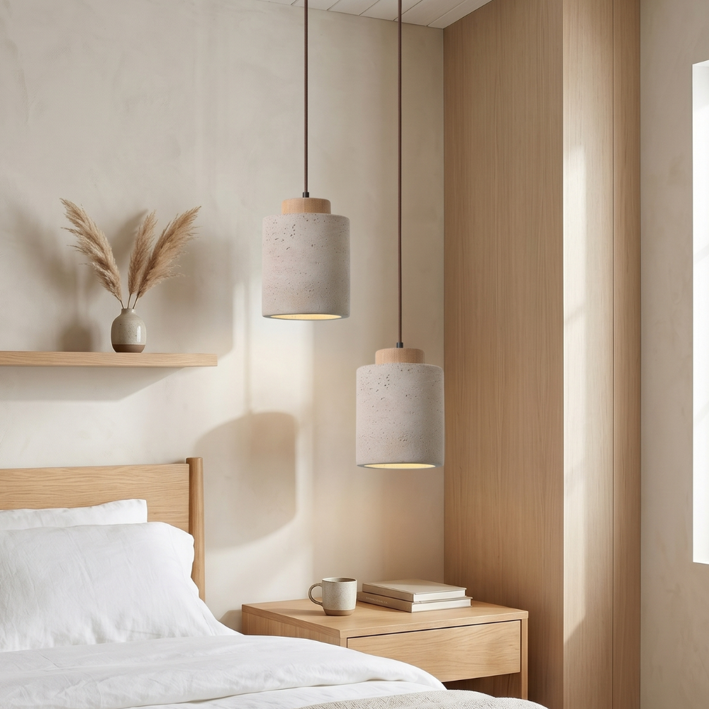 Minimalistyczna Lampa Wisząca z Travertynu Naturalnego 22