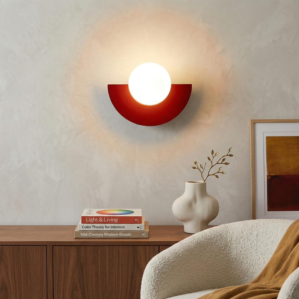 Nowoczesna Półokrągła Lampa Ścienna LED 4