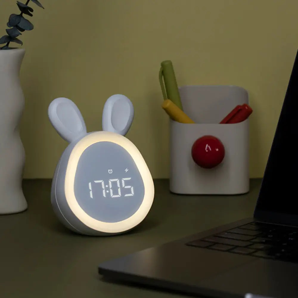 Digital alarm clock shaped like a rabbit with backlight