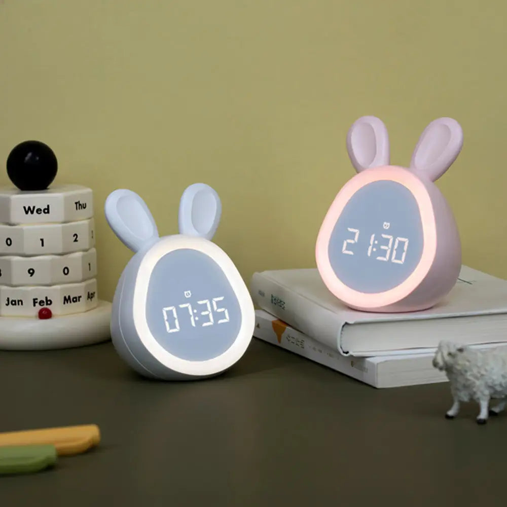 Digital alarm clock shaped like a rabbit with backlight