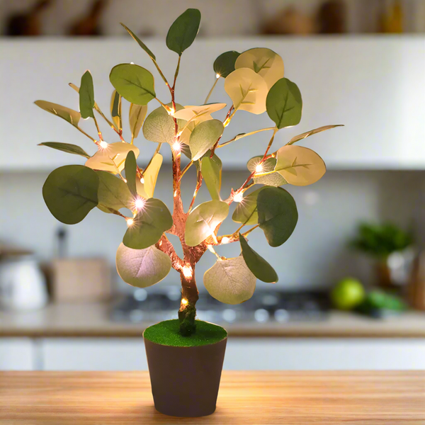 USB bedside lamp with illuminated branches and flowers