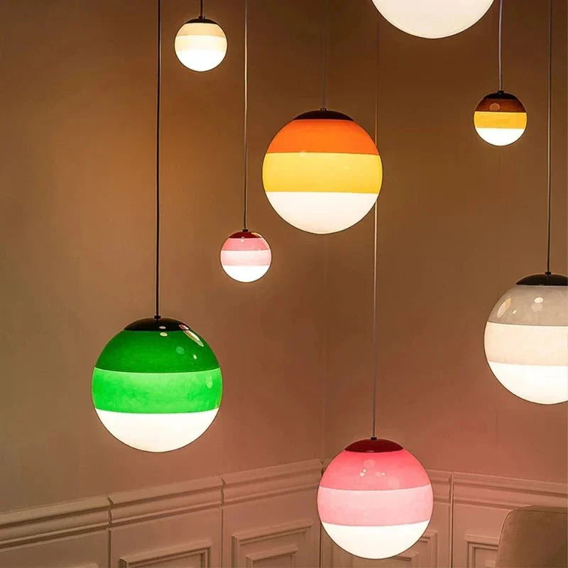 Glazen hanglamp met verloopkleur