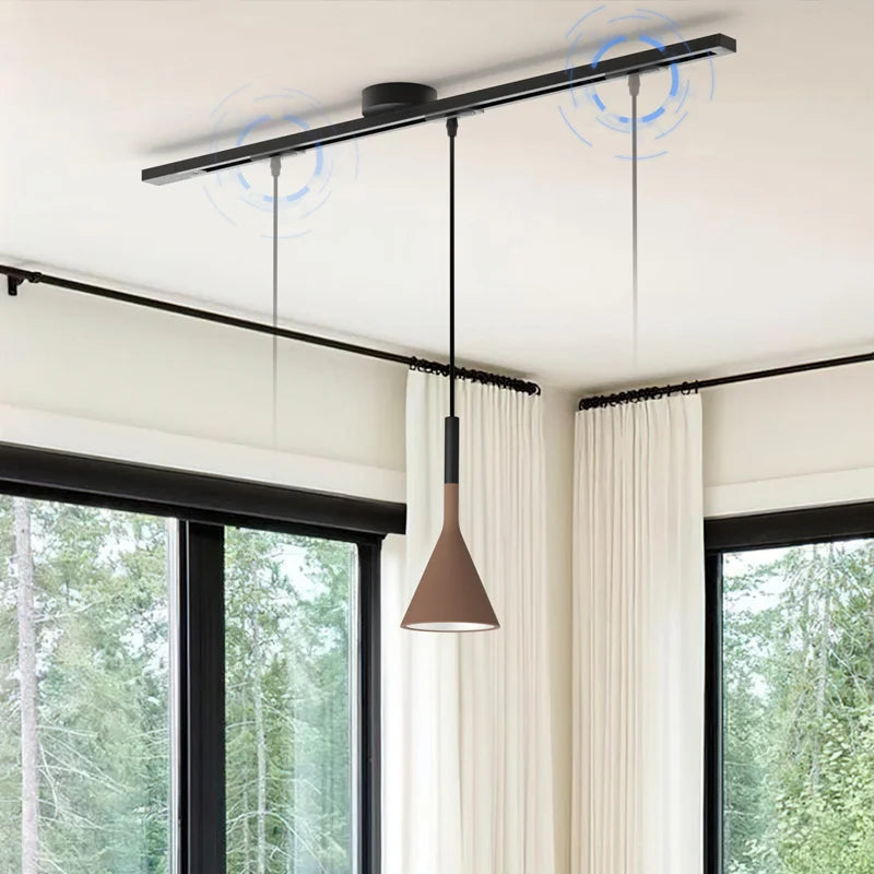 Verstelbare plafondrailhouder voor hanglamp