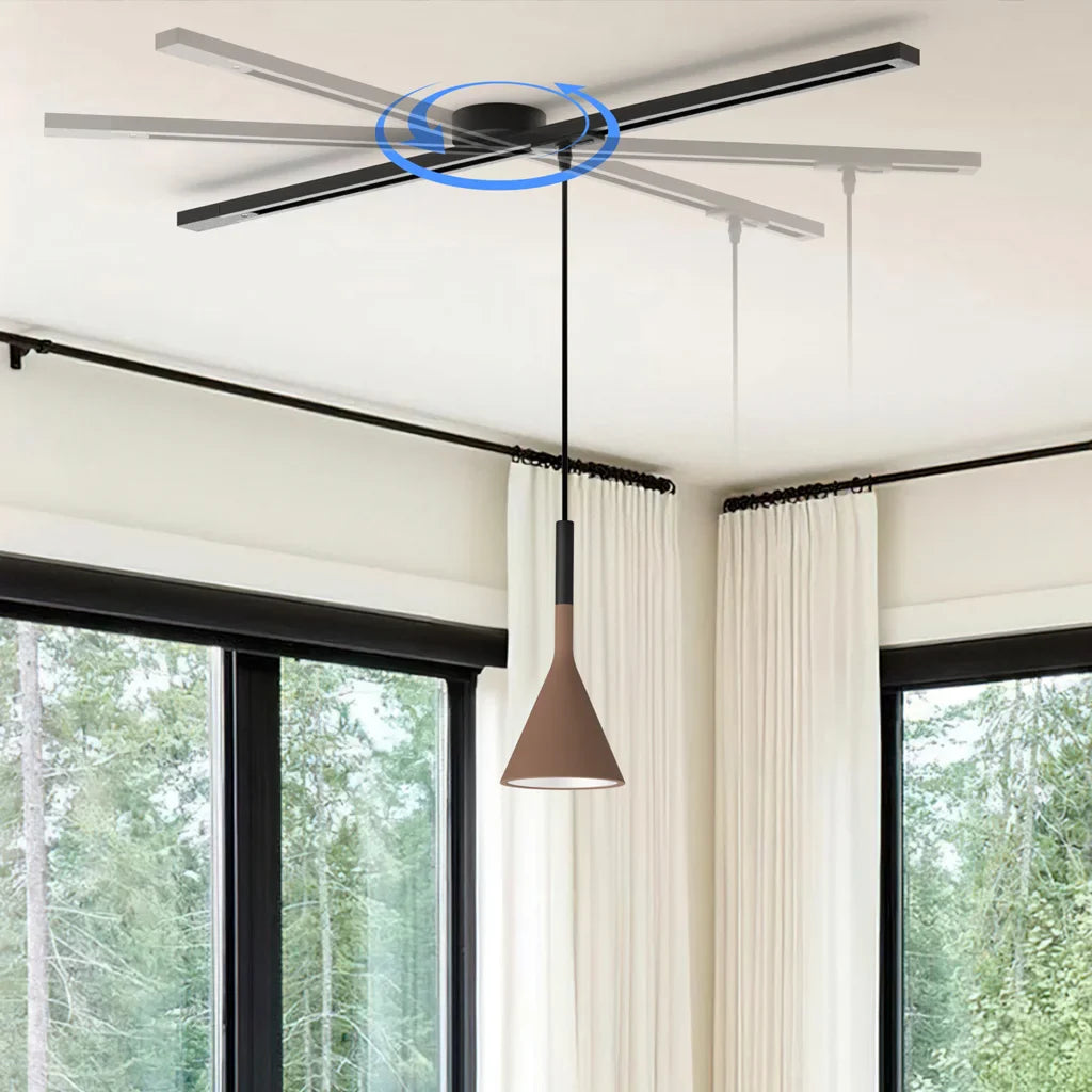 Verstelbare plafondrailhouder voor hanglamp