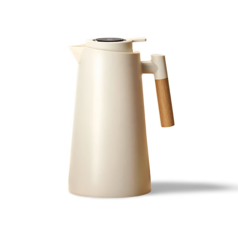 Pouring jug with digital temperature display and handle