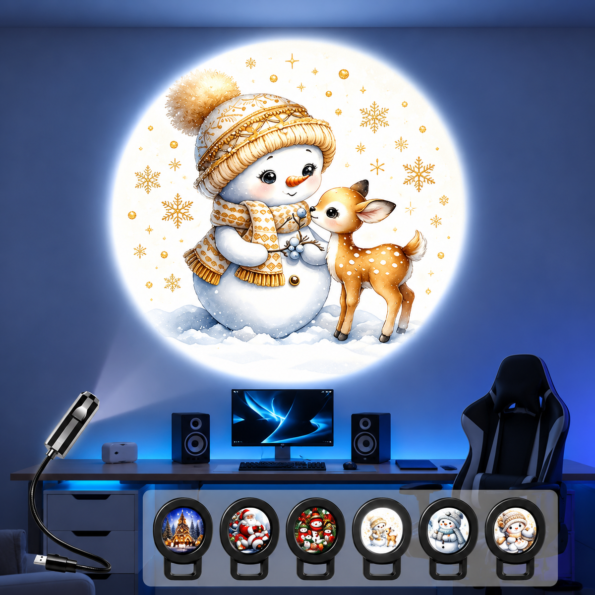 Christmas LED Projector Lamp with Six Christmas Patterns